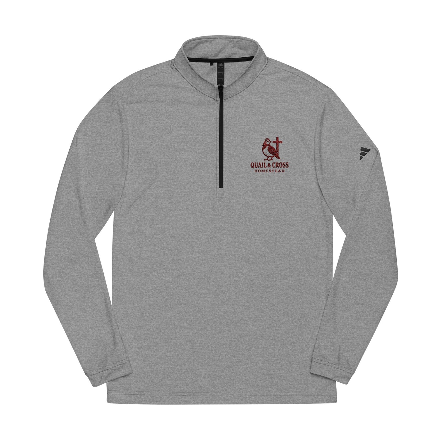 Quarter-Zip Pullover Shirt - Quail and Cross Homestead Embroidered Design