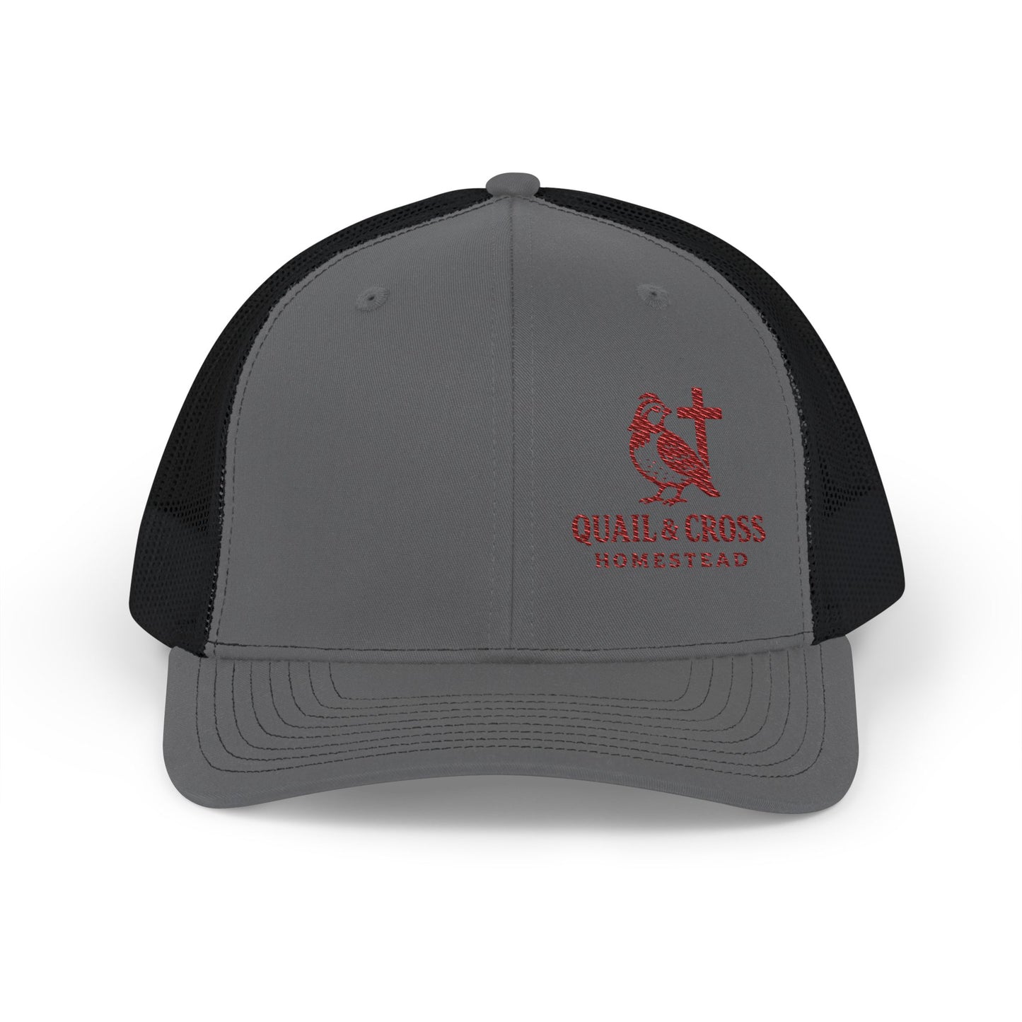 Embroidered Trucker Cap - Quail and Cross Homestead Design