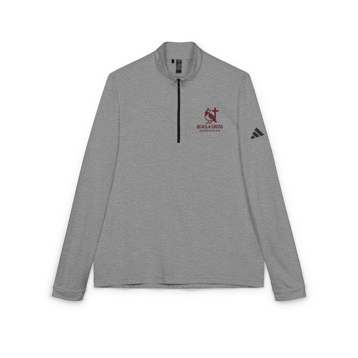 Quarter-Zip Pullover Shirt - Quail and Cross Homestead Embroidered Design