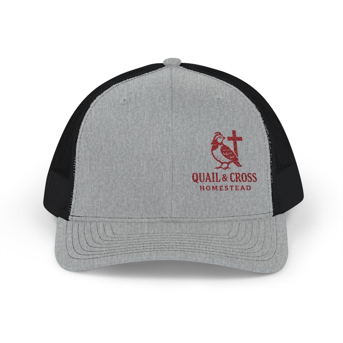 Embroidered Trucker Cap - Quail and Cross Homestead Design