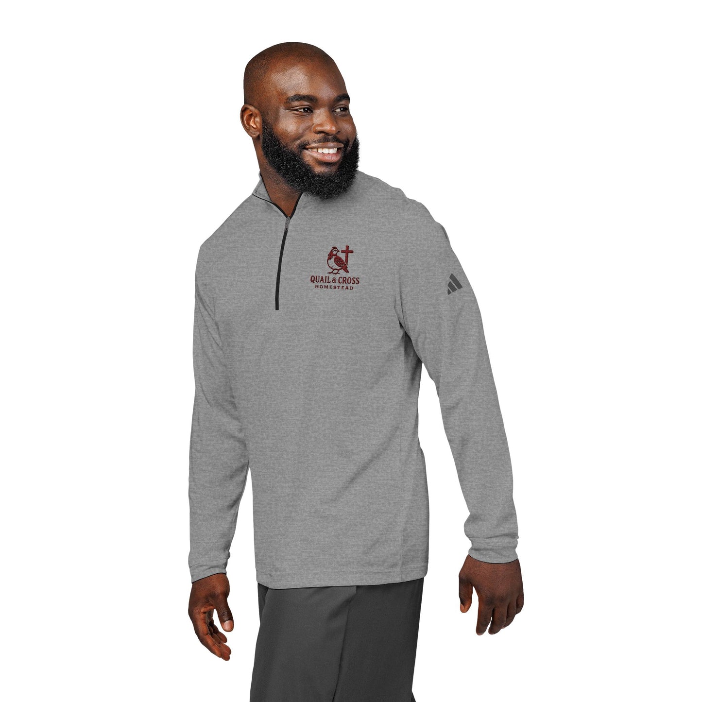 Quarter-Zip Pullover Shirt - Quail and Cross Homestead Embroidered Design