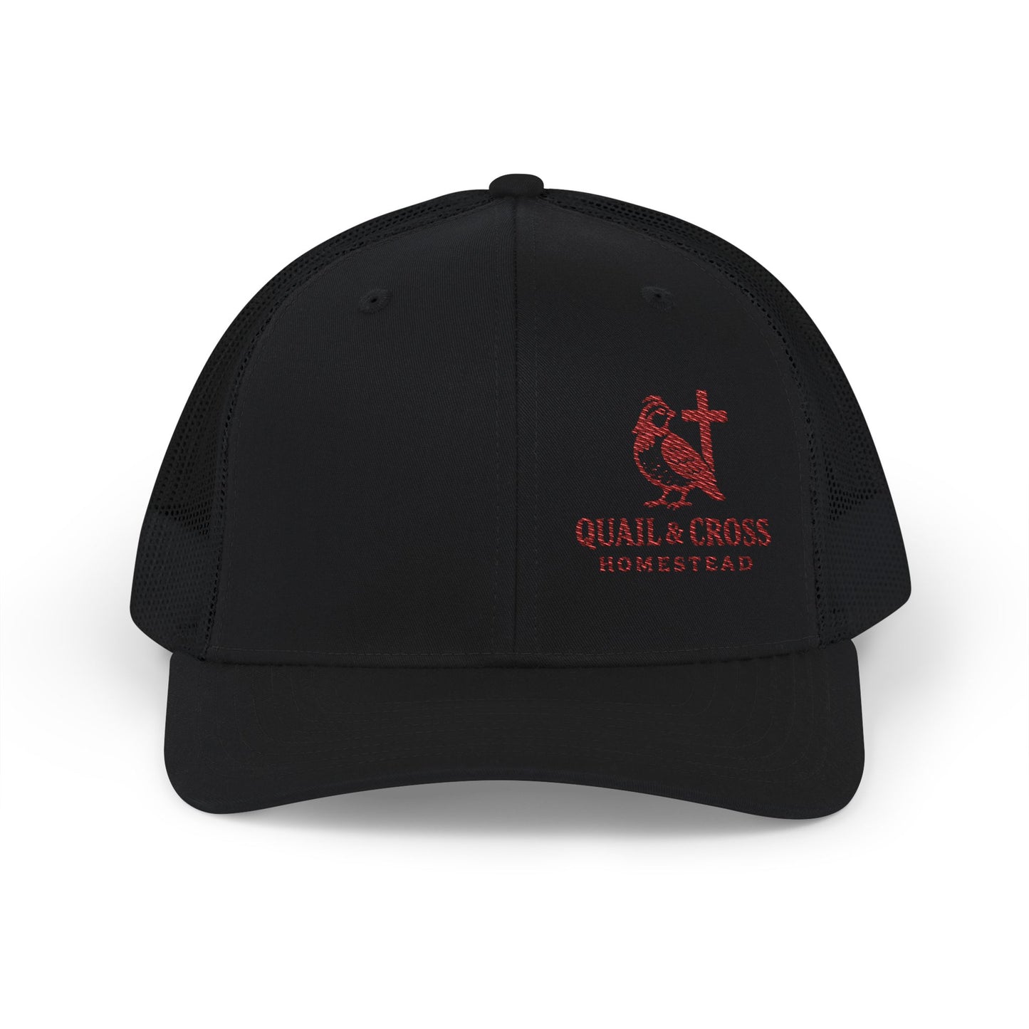 Embroidered Trucker Cap - Quail and Cross Homestead Design