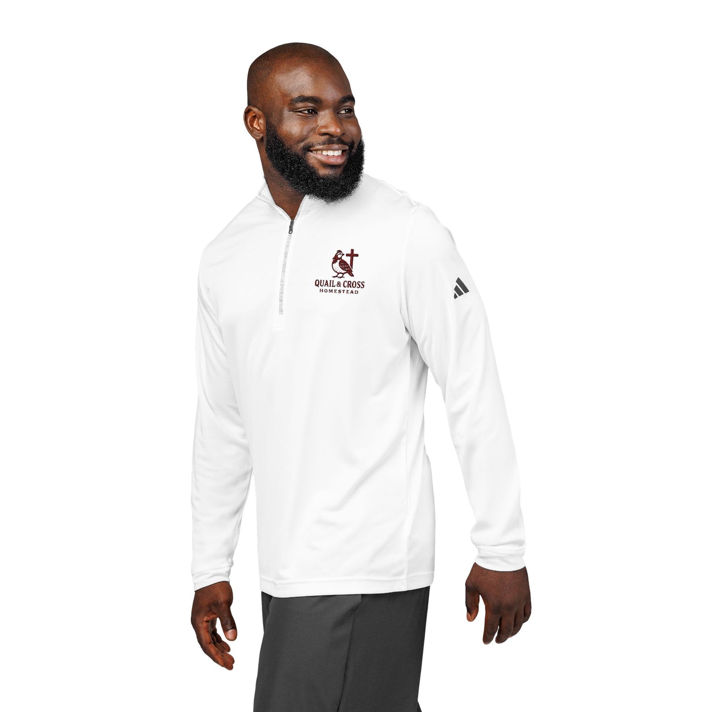 Quarter-Zip Pullover Shirt - Quail and Cross Homestead Embroidered Design