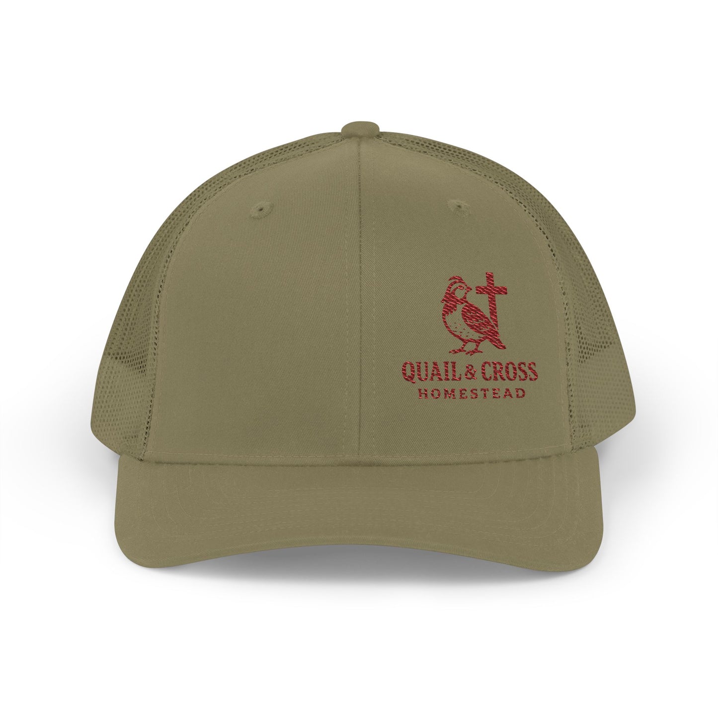 Embroidered Trucker Cap - Quail and Cross Homestead Design