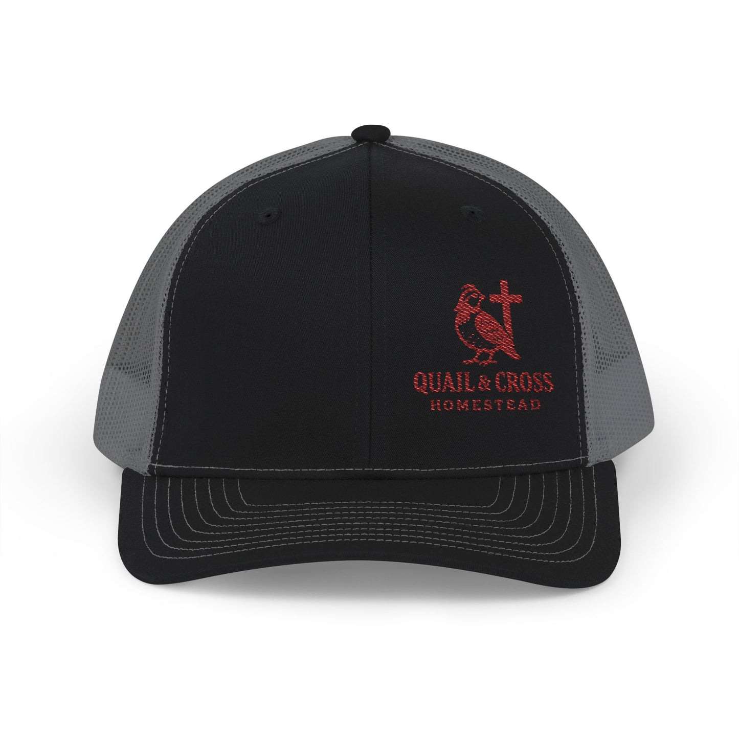Embroidered Trucker Cap - Quail and Cross Homestead Design