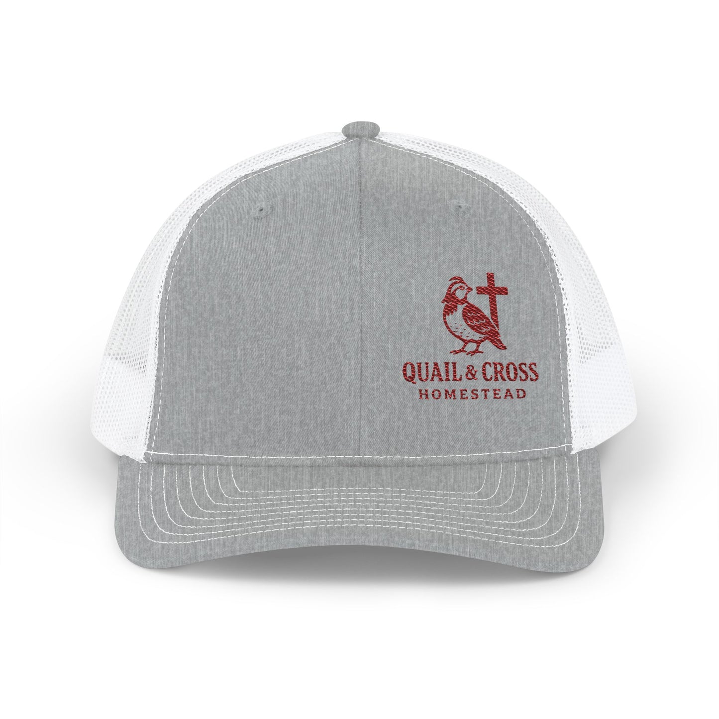 Embroidered Trucker Cap - Quail and Cross Homestead Design